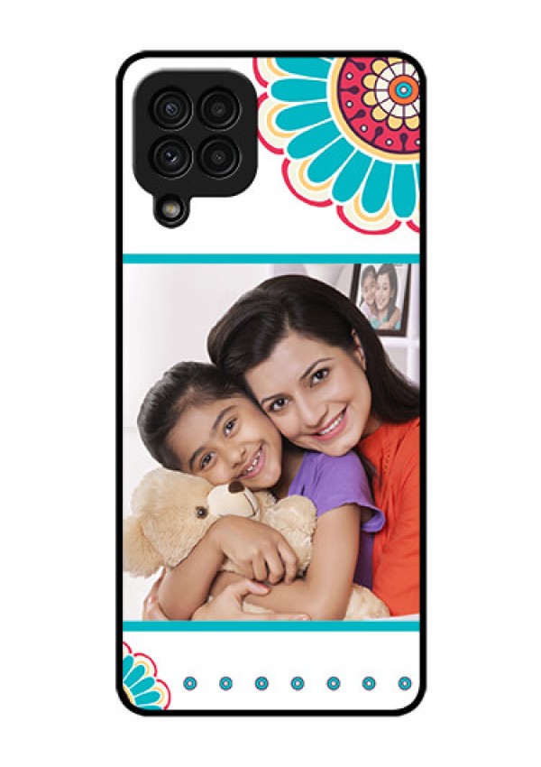 Galaxy A22 4G Custom Glass Phone Case  - Flower Design