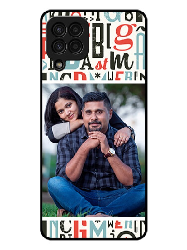 Custom Galaxy A22 4G Personalized Glass Phone Case  - Alphabet Design