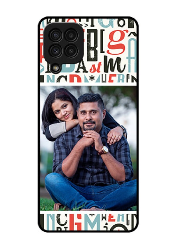 Galaxy A22 4G Personalized Glass Phone Case  - Alphabet Design