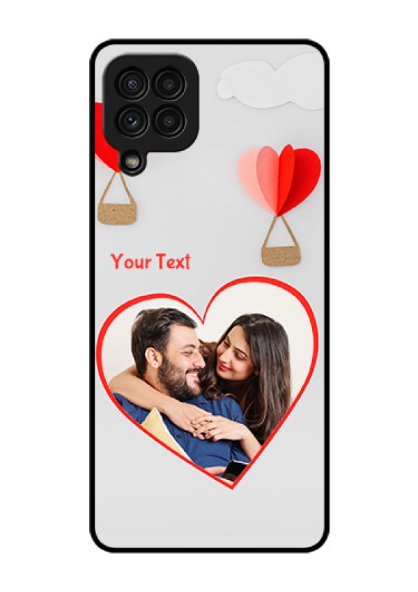 Galaxy A22 4G Custom Glass Mobile Case  - Parachute Love Design
