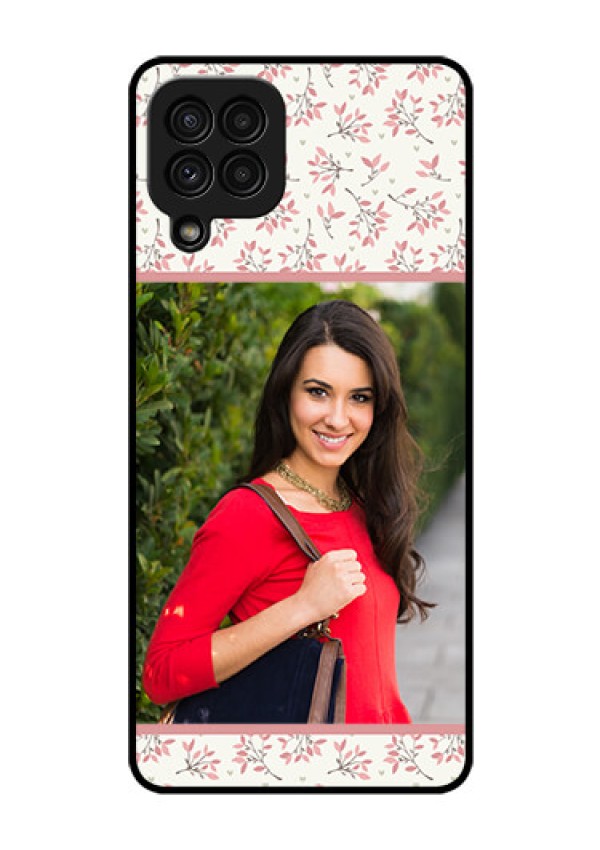 Galaxy A22 4G Custom Glass Phone Case  - Premium Floral Design