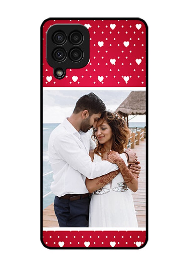 Galaxy A22 4G Photo Printing on Glass Case  - Hearts Mobile Case Design