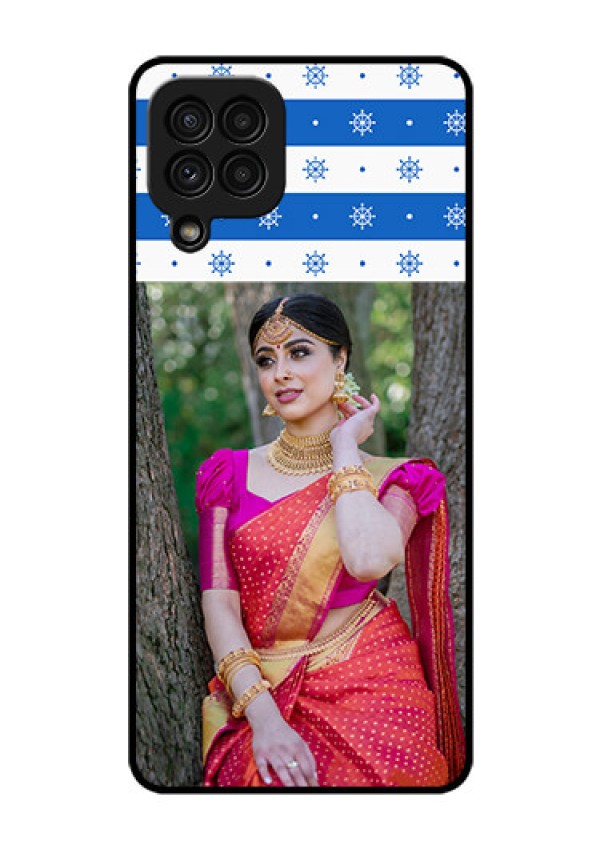 Galaxy A22 4G Photo Printing on Glass Case  - Snow Pattern Design