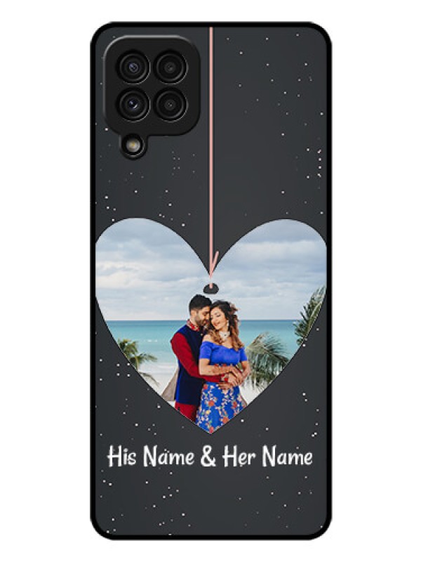 Custom Galaxy A22 4G Custom Glass Phone Case  - Hanging Heart Design