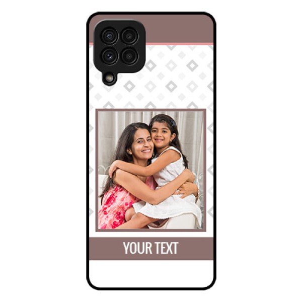 Galaxy A22 4G Photo Printing on Glass Case  - Simple Diamond Design
