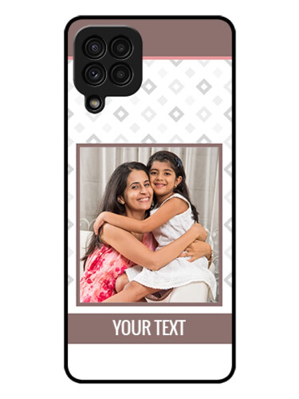 Custom Galaxy A22 4G Photo Printing on Glass Case  - Simple Diamond Design