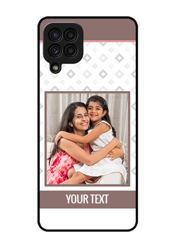 Galaxy A22 4G Photo Printing on Glass Case  - Simple Diamond Design