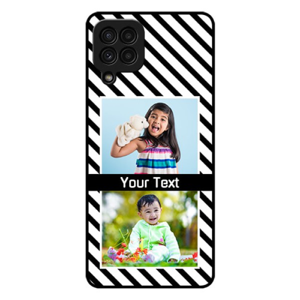 Galaxy A22 4G Photo Printing on Glass Case - Black And White Stripes Design Galaxy A22 4G Photo Printing on Glass Case - Black And White Stripes Design