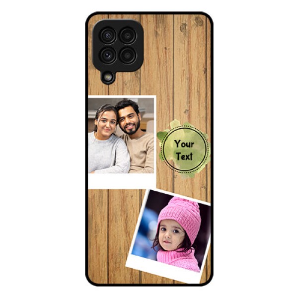 Galaxy A22 4G Custom Glass Phone Case - Wooden Texture Design Galaxy A22 4G Custom Glass Phone Case - Wooden Texture Design