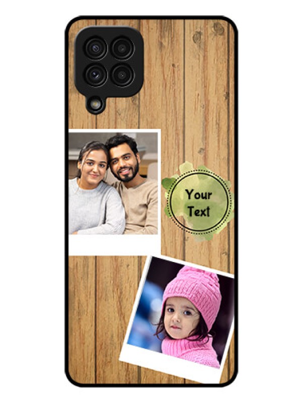 Custom Galaxy A22 4G Custom Glass Phone Case  - Wooden Texture Design
