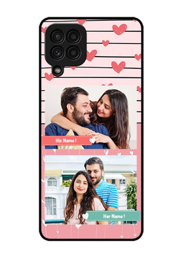 Galaxy A22 4G Custom Glass Mobile Case  - Photo with Heart Design