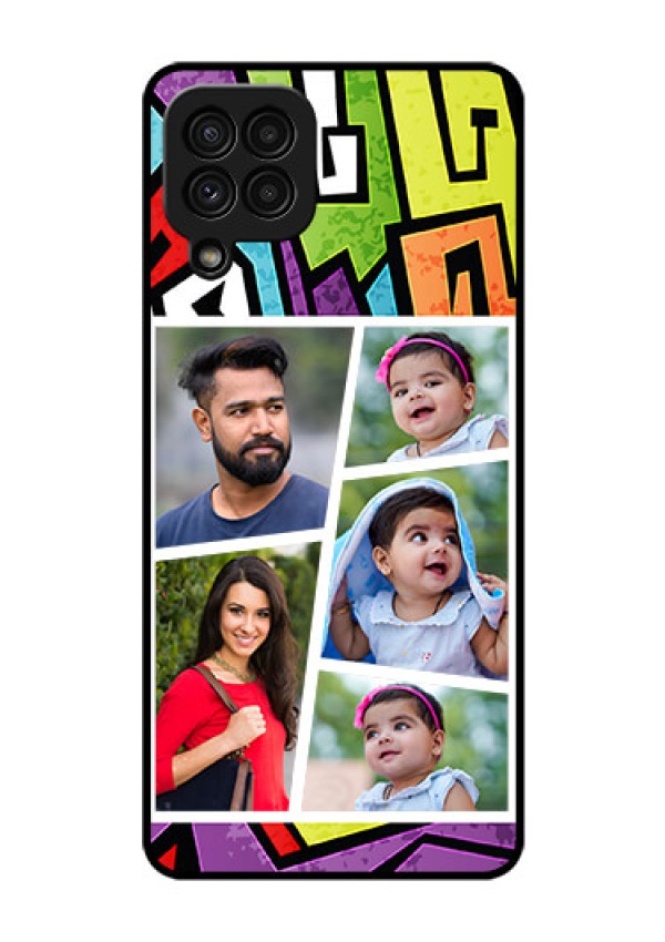 Galaxy A22 4G Custom Glass Phone Case  - Graffiti pattern Design