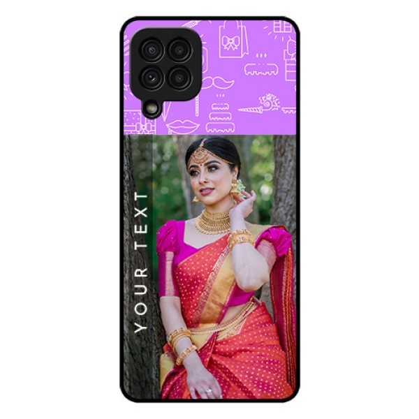 Galaxy A22 4G Custom Glass Mobile Case - Birthday Icons Design Galaxy A22 4G Custom Glass Mobile Case - Birthday Icons Design