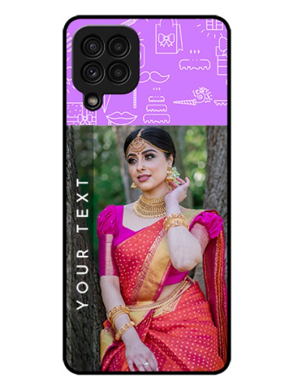 Custom Galaxy A22 4G Custom Glass Mobile Case  - Birthday Icons Design