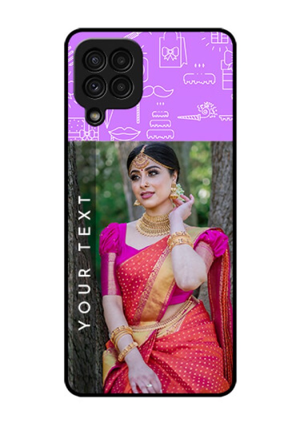 Galaxy A22 4G Custom Glass Mobile Case  - Birthday Icons Design