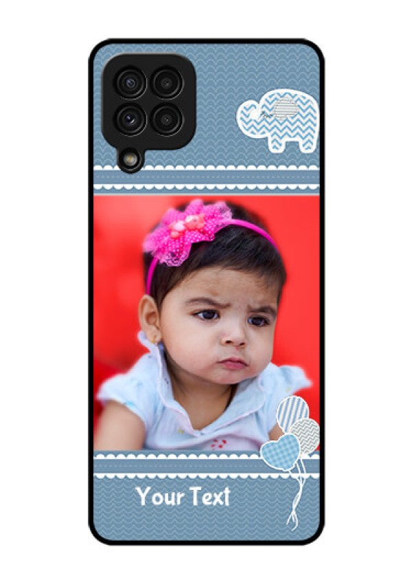 Galaxy A22 4G Photo Printing on Glass Case  - with Kids Pattern Design