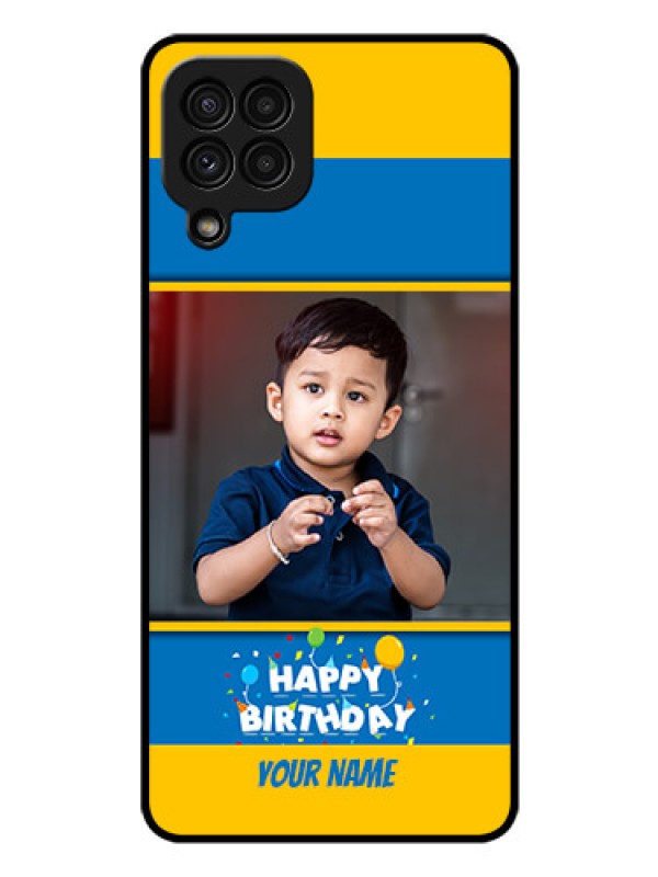 Custom Galaxy A22 4G Custom Glass Mobile Case  - Birthday Wishes Design