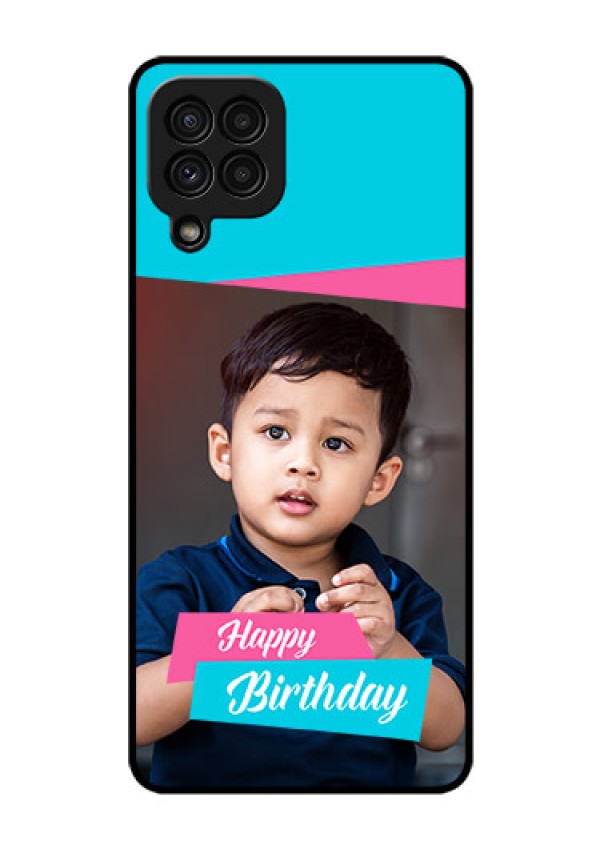 Galaxy A22 4G Personalized Glass Phone Case  - Image Holder with 2 Color Design