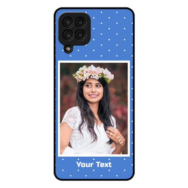 Galaxy A22 4G Photo Printing on Glass Case  - Polka dots design