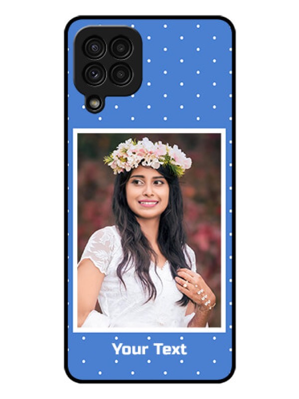 Custom Galaxy A22 4G Photo Printing on Glass Case  - Polka dots design
