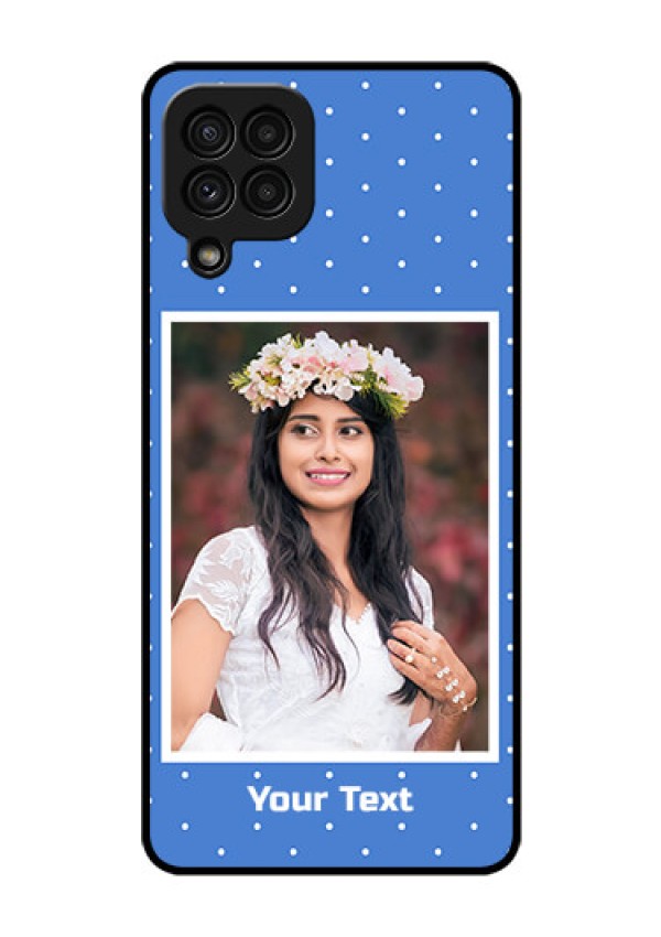 Galaxy A22 4G Photo Printing on Glass Case  - Polka dots design
