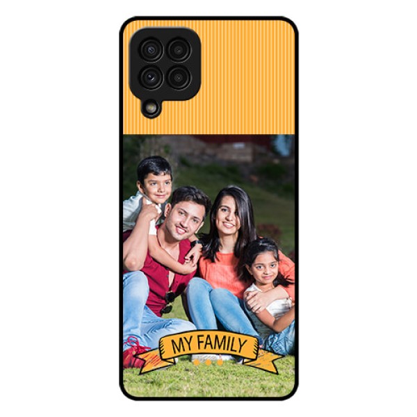 Galaxy A22 4G Custom Glass Phone Case  - My Family Design