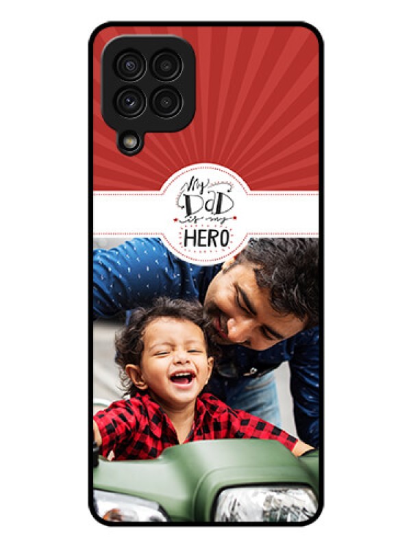 Custom Galaxy A22 4G Photo Printing on Glass Case  - My Dad Hero Design