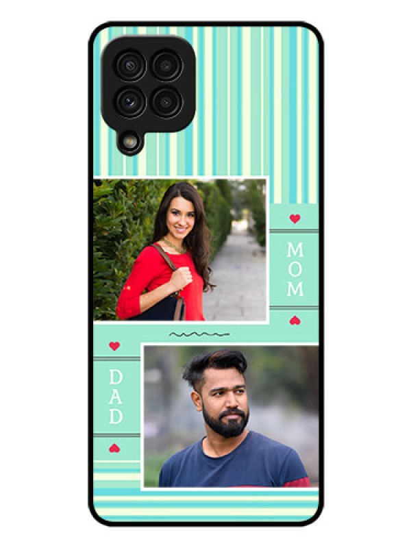 Custom Galaxy A22 4G Custom Glass Phone Case  - Mom & Dad Pic Design
