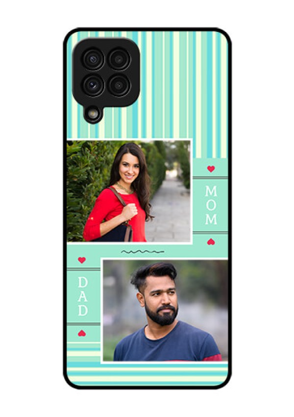 Galaxy A22 4G Custom Glass Phone Case  - Mom & Dad Pic Design