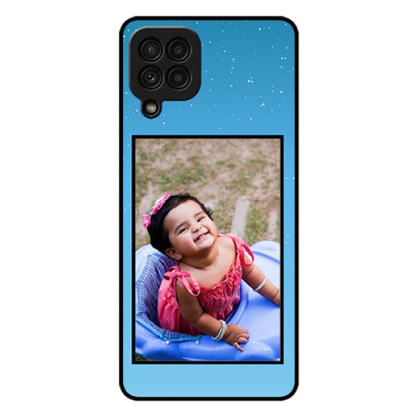 Galaxy A22 4G Custom Glass Mobile Case  - Wave Pattern Colorful Design
