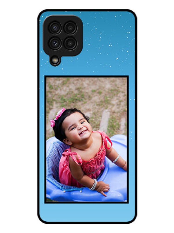 Custom Galaxy A22 4G Custom Glass Mobile Case  - Wave Pattern Colorful Design