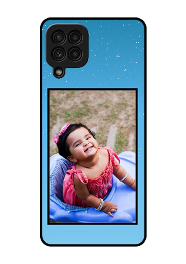 Galaxy A22 4G Custom Glass Mobile Case  - Wave Pattern Colorful Design