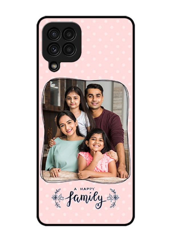 Galaxy A22 4G Custom Glass Phone Case  - Family with Dots Design