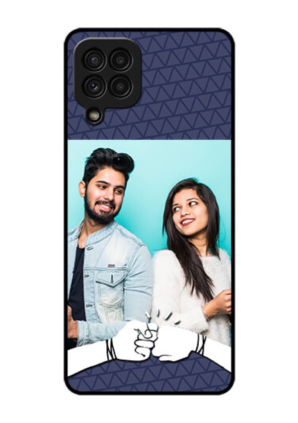 Galaxy A22 4G Photo Printing on Glass Case  - with Best Friends Design  