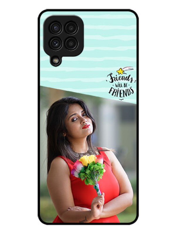 Custom Galaxy A22 4G Custom Glass Phone Case  - Friends Picture Icon Design