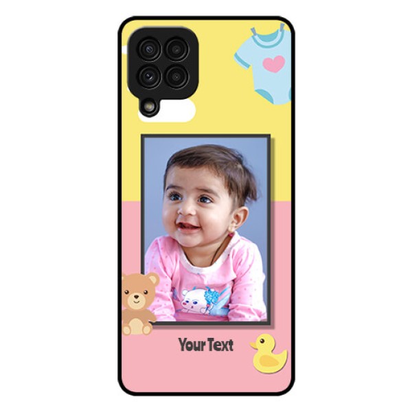 Galaxy A22 4G Photo Printing on Glass Case  - Kids 2 Color Design