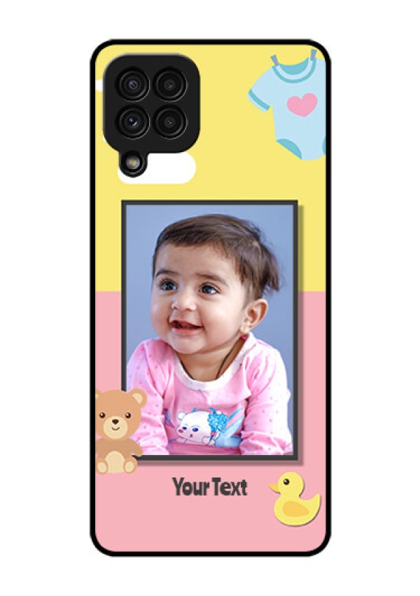 Galaxy A22 4G Photo Printing on Glass Case  - Kids 2 Color Design