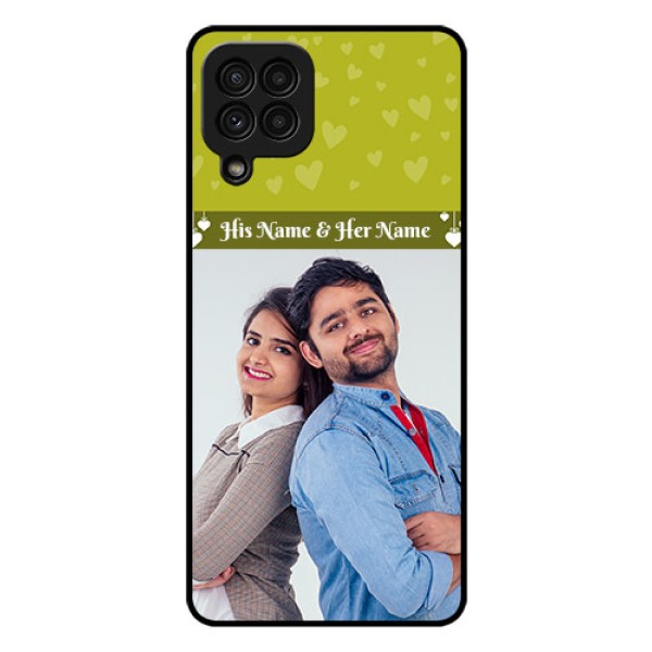 Galaxy A22 4G Custom Glass Phone Case  - You & Me Heart Design