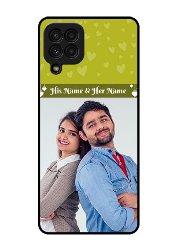 Galaxy A22 4G Custom Glass Phone Case  - You & Me Heart Design