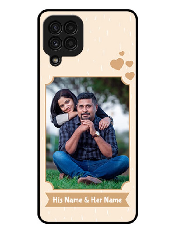 Custom Galaxy A22 4G Custom Glass Phone Case  - with confetti love design 