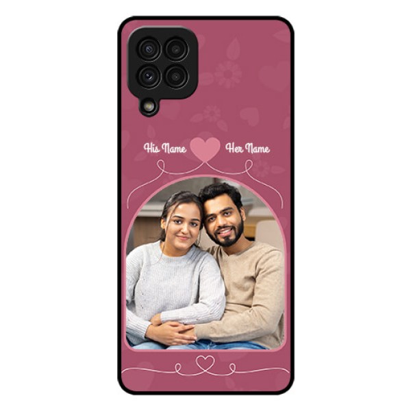 Galaxy A22 4G Photo Printing on Glass Case - Love Floral Design Galaxy A22 4G Photo Printing on Glass Case - Love Floral Design