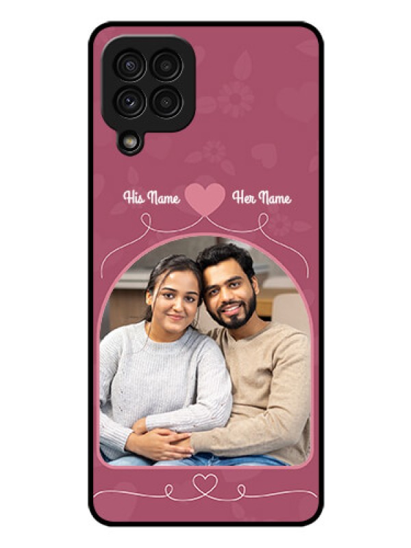 Custom Galaxy A22 4G Photo Printing on Glass Case  - Love Floral Design