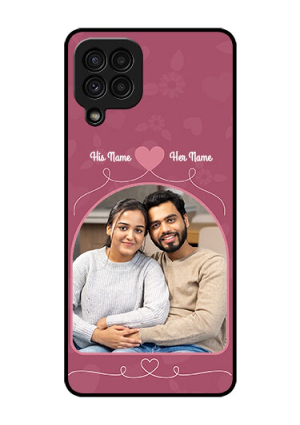 Galaxy A22 4G Photo Printing on Glass Case  - Love Floral Design