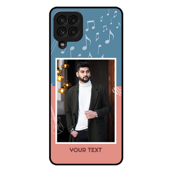 Galaxy A22 4G Photo Printing on Glass Case - with Color Musical Note Design Galaxy A22 4G Photo Printing on Glass Case - with Color Musical Note Design