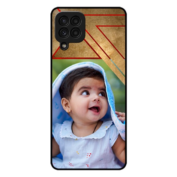 Galaxy A22 4G Personalized Glass Phone Case  - Gradient Abstract Texture Design