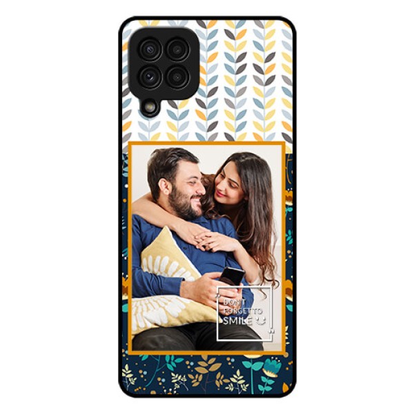 Galaxy A22 4G Custom Glass Mobile Case  - Pattern Design