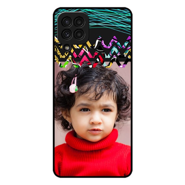 Galaxy A22 4G Personalized Glass Phone Case  - Neon Abstract Design