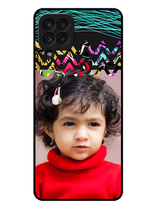 Custom Galaxy A22 4G Personalized Glass Phone Case  - Neon Abstract Design