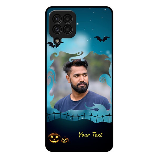 Galaxy A22 4G Custom Glass Phone Case  - Halloween frame design
