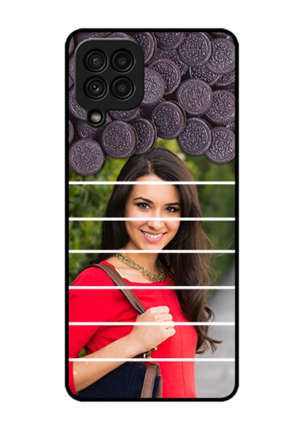 Galaxy A22 4G Custom Glass Phone Case  - with Oreo Biscuit Design